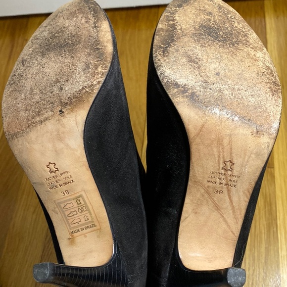 Aldo Suede Heeled Booties Black Size 38 - Picture 6 of 7